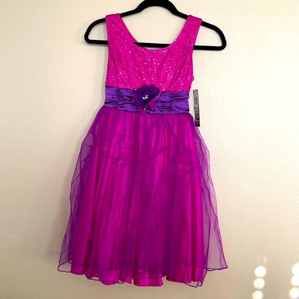 Sequin Hearts Beautiful Pink Sequin Dress Size 14